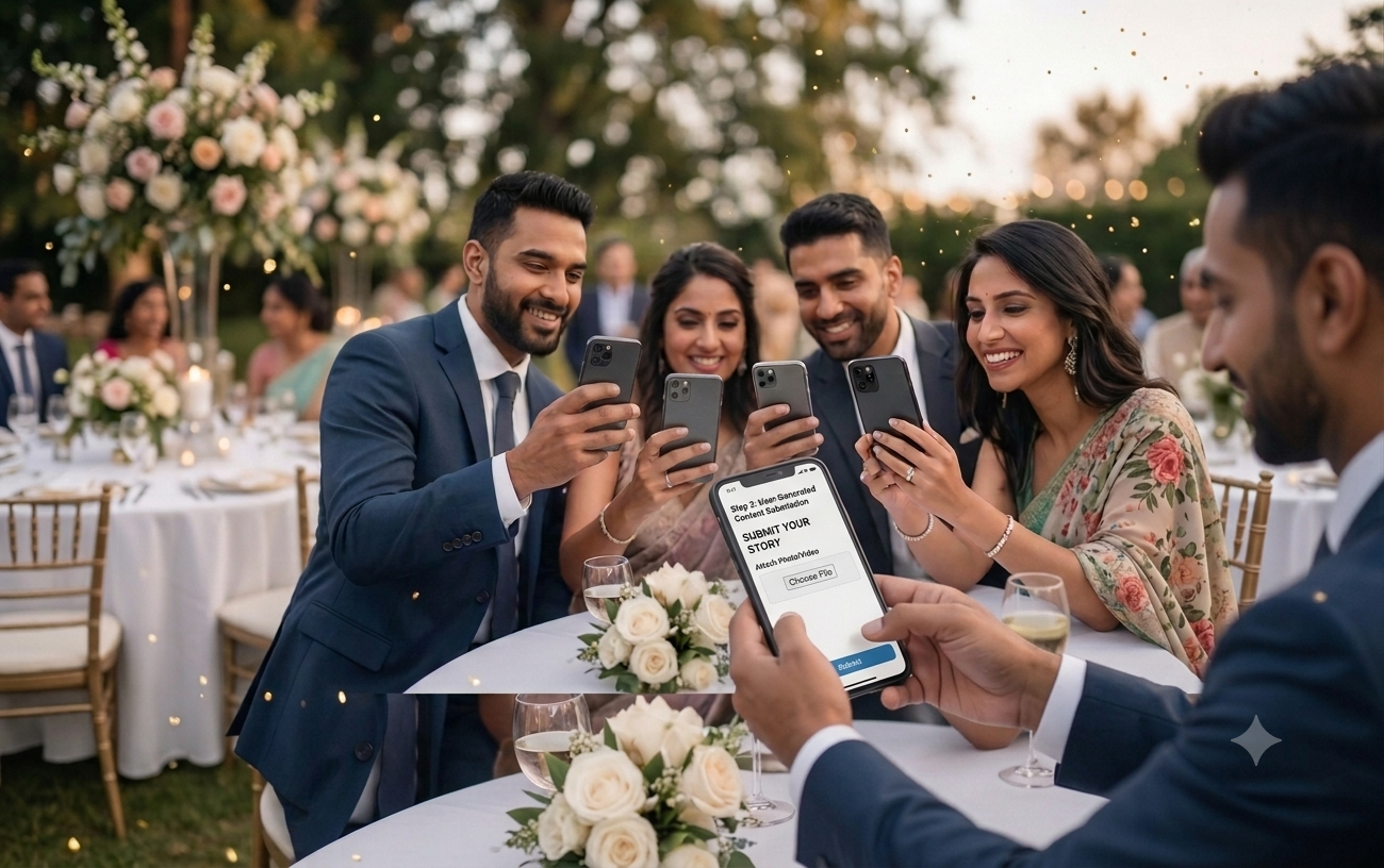 Guest scanning QR code at event
